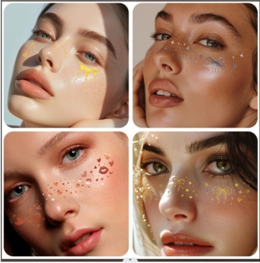 Greamáin Glitter Aghaidh-Cluiche Cluiche Scéimhe